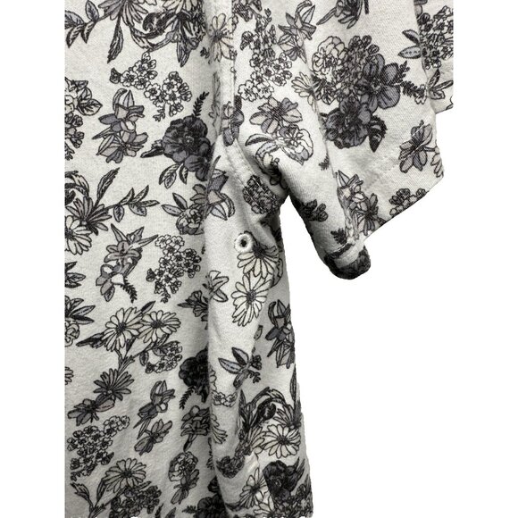 RARE PATTERN Nike Polo Shirt Mens XL Floral Print White Black Short Sleeve - Picture 7 of 8